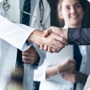 doctor shaking patients hand