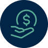Remote-first cost savings icon